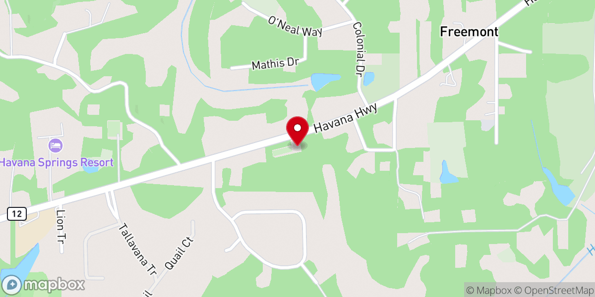 Map showing location of Hopewell AME Church