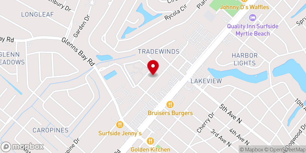 Map showing location of Surfside Christian Church
