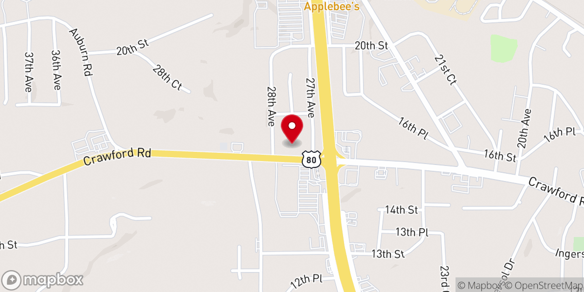Map showing location of Crawford Road Baptist Church