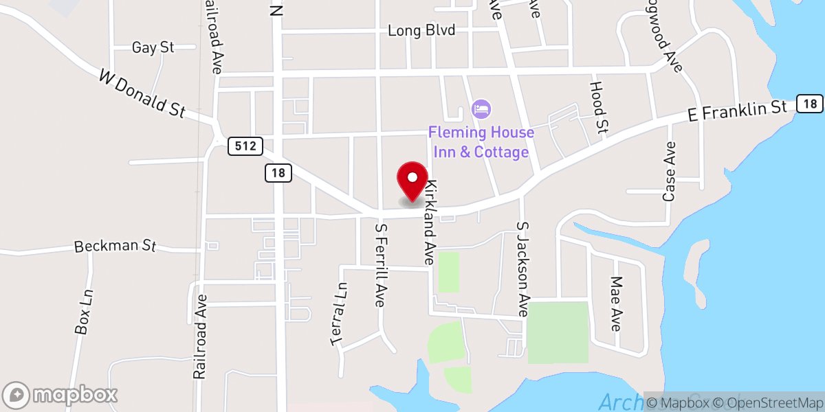 Map showing location of First Methodist Church