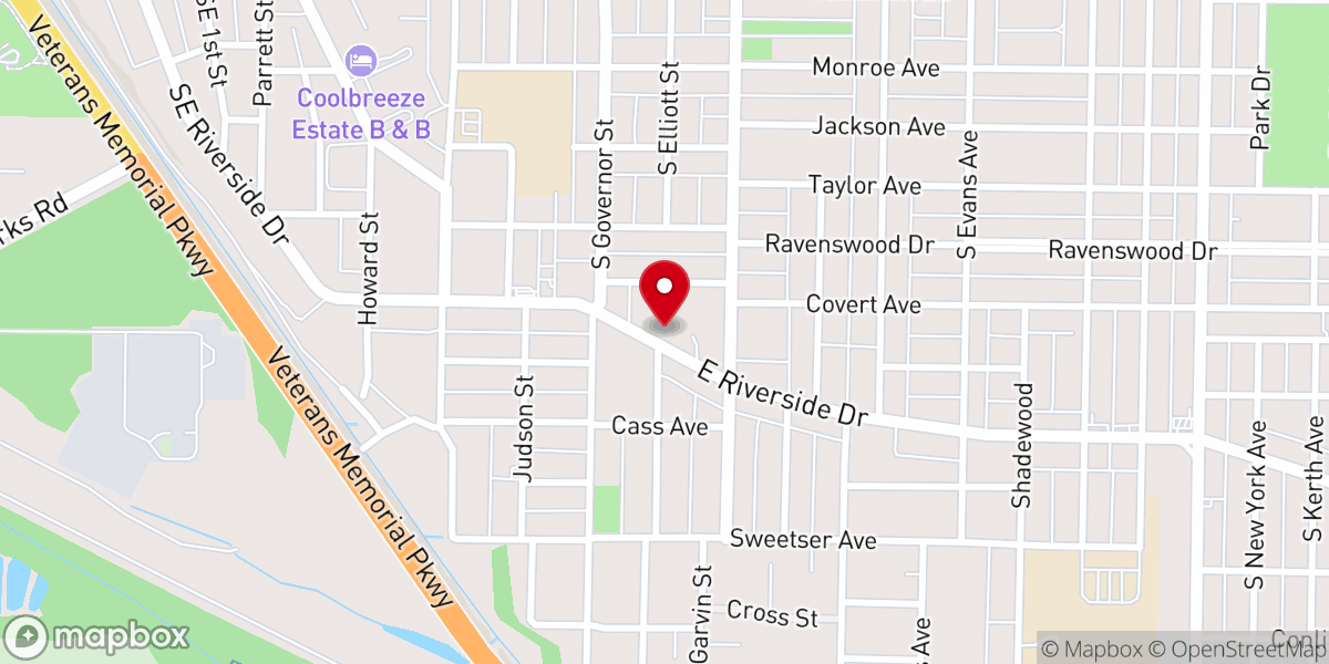 Map showing location of Mt. Pleasant Missionary Baptist Church