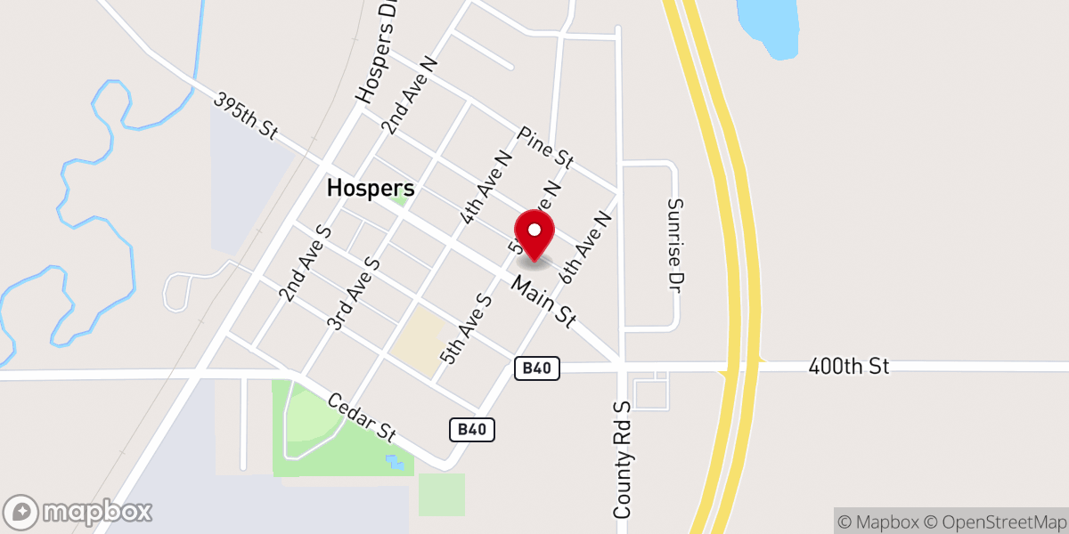 Map showing location of Trinity Reformed Church Hospers
