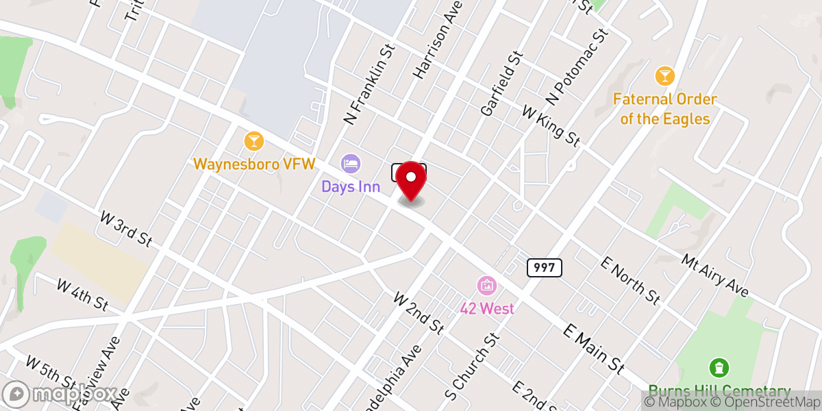Map showing location of Faith United Methodist Church