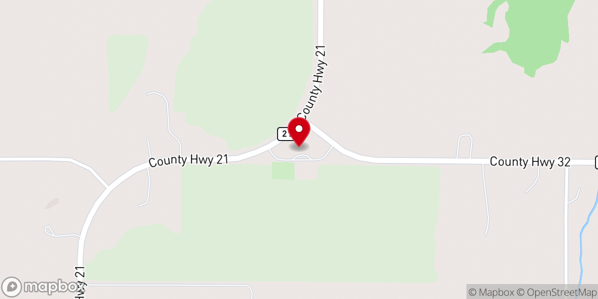 Map showing location of Bakke Lutheran Church
