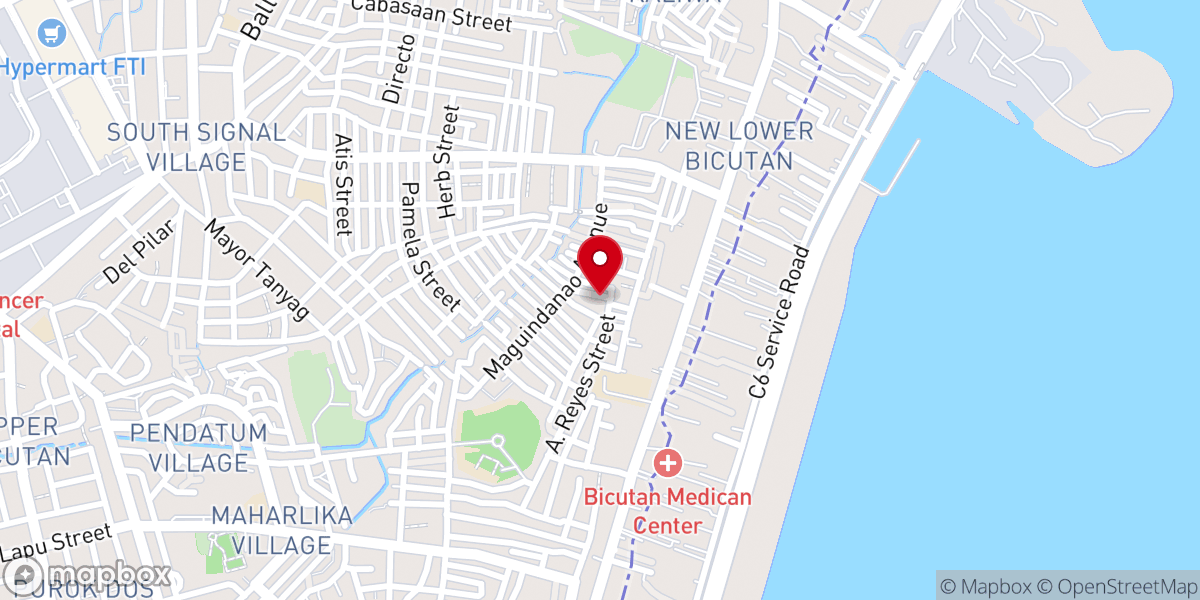 Map showing location of New Lower Bicutan Fundamental Baptist Church