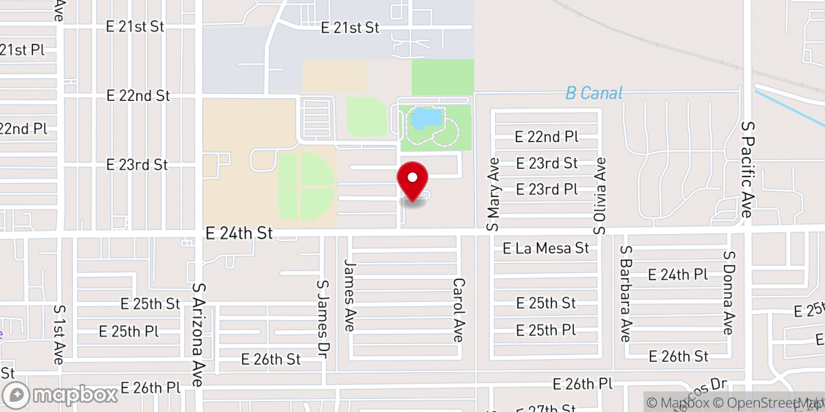 Map showing location of Yuma Southern Baptist Association