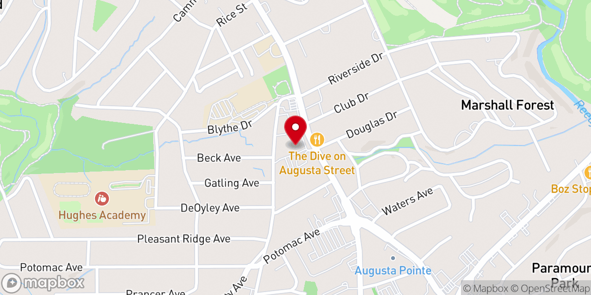 Map showing location of Augusta Heights Baptist Church