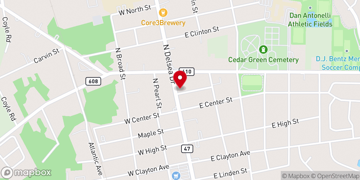 Map showing location of Trinity United Methodist Church
