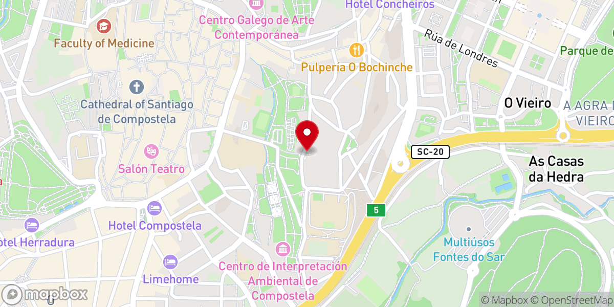 Map showing location of Santuario de la Virgen del Portal