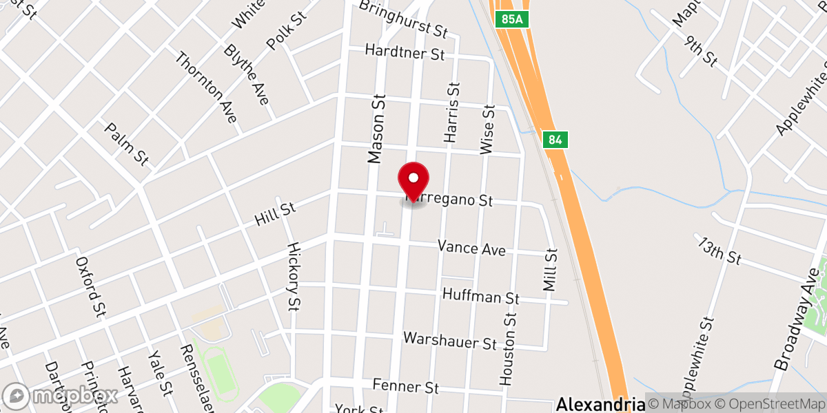 Map showing location of First Evergreen Baptist Church