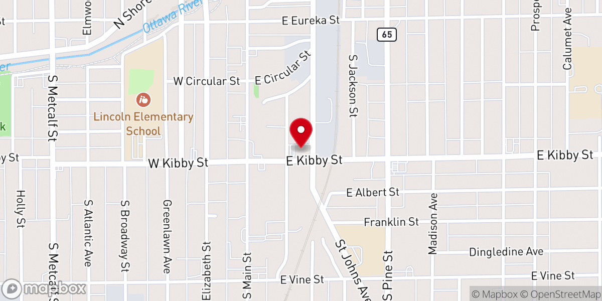 Map showing location of South Side Christian Church