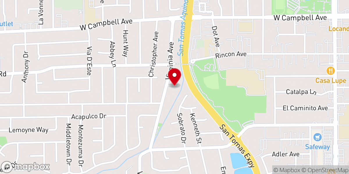 Map showing location of Campbell Community Church of God of Prophecy