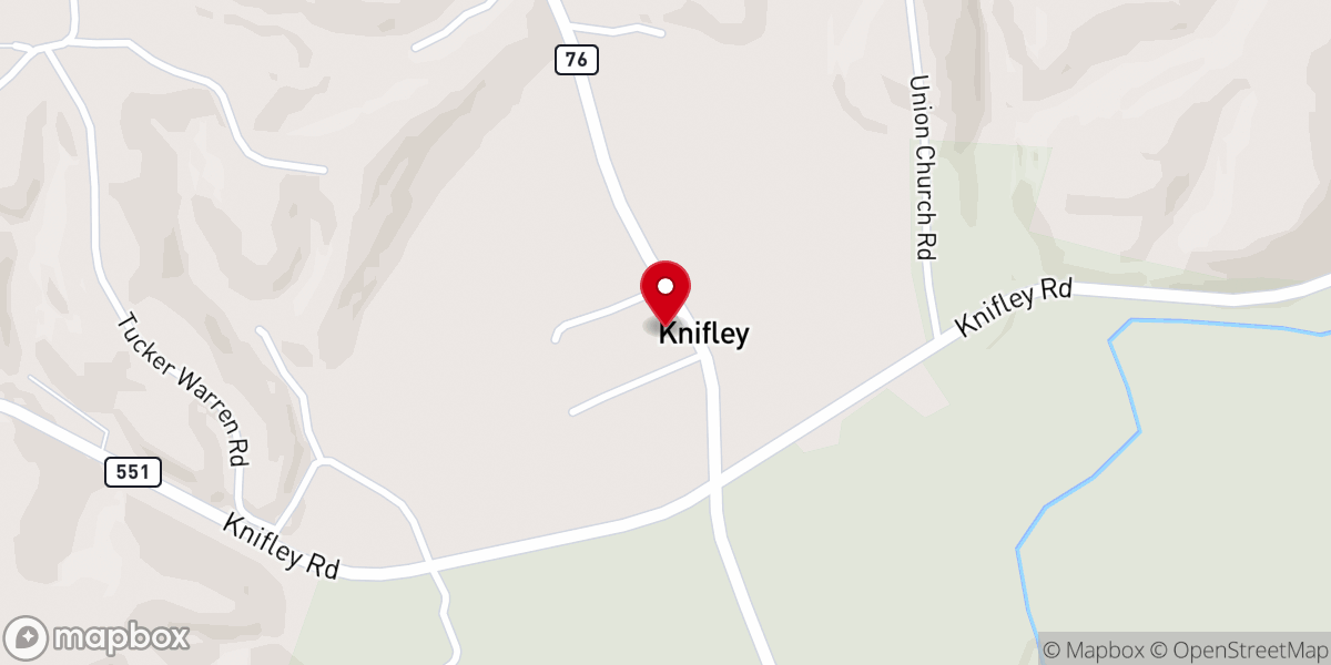 Map showing location of Knifley Chapel Brethren-Christ
