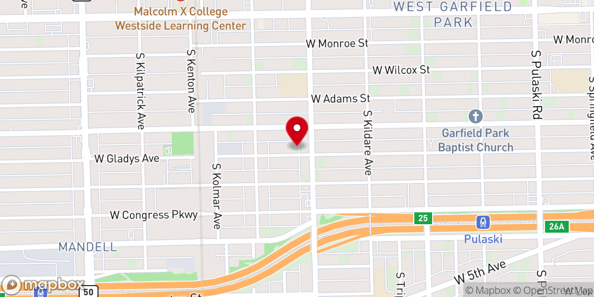 Map showing location of Unity Missionary Baptist Church