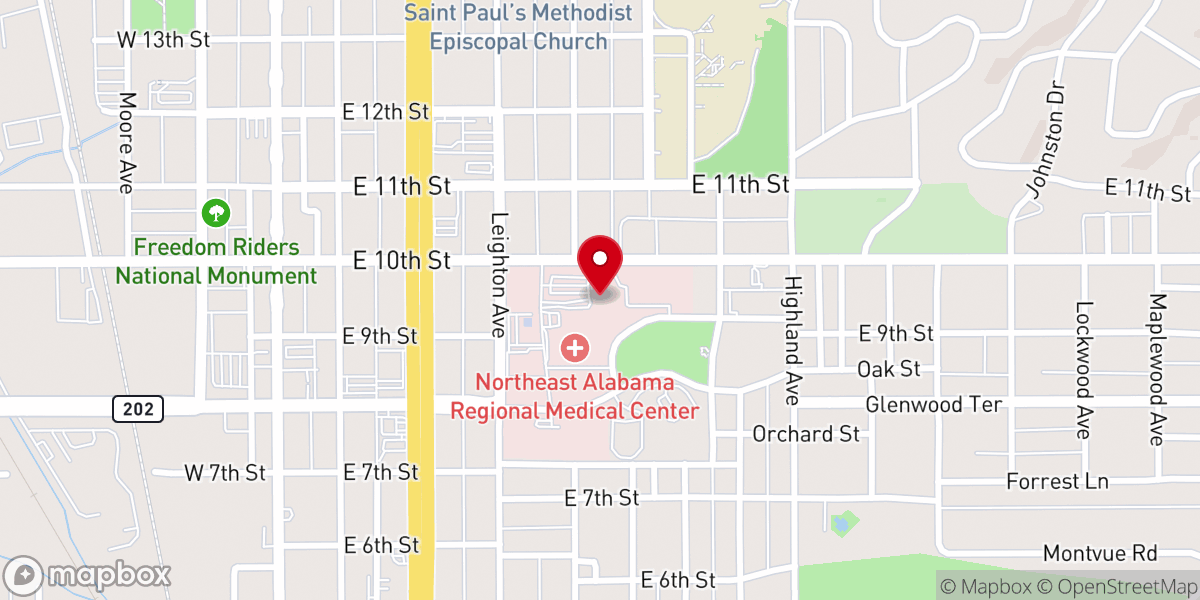 Map showing location of RMC Women's and Children's Pavilion