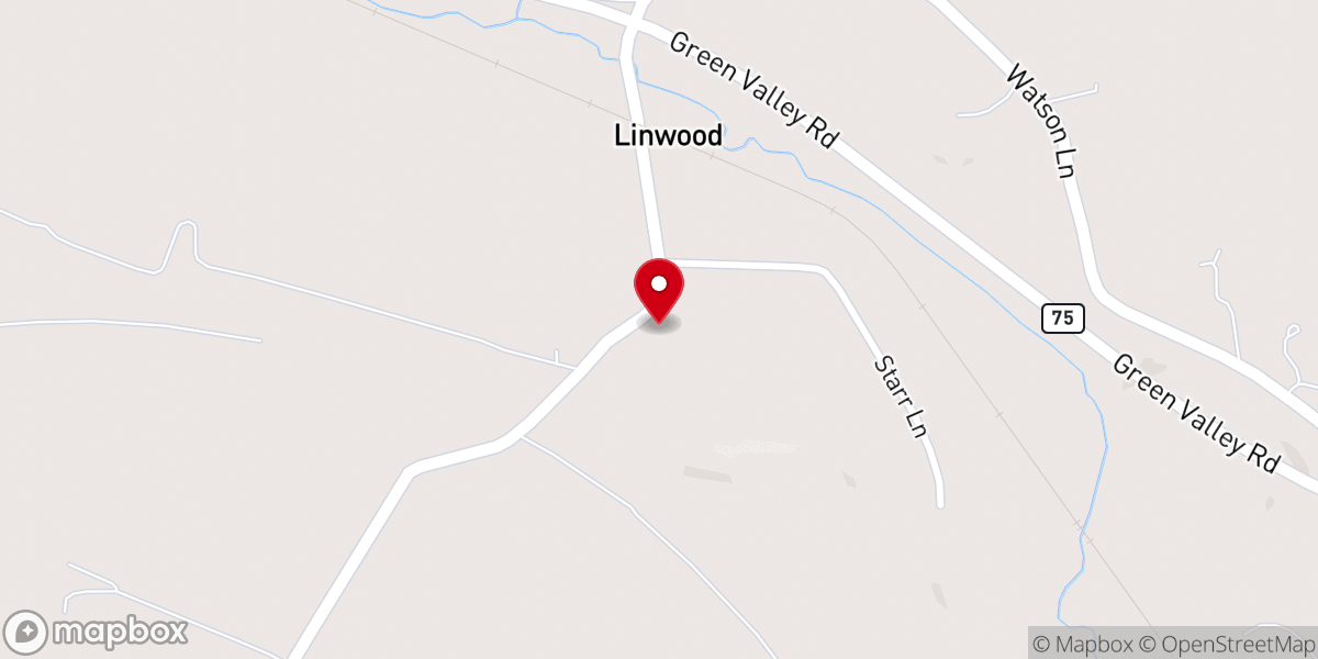 Map showing location of Linwood Brethren Church