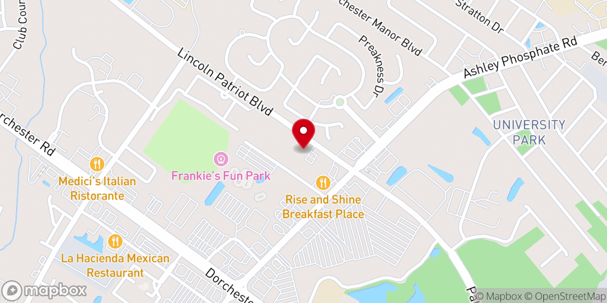 Map showing location of North Charleston Church of Christ