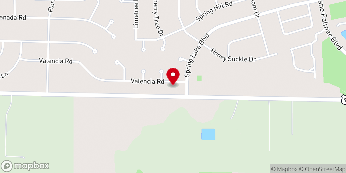 Map showing location of Spring Lake Baptist Church
