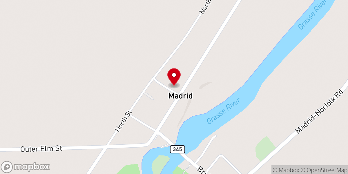 Map showing location of United Church of Madrid