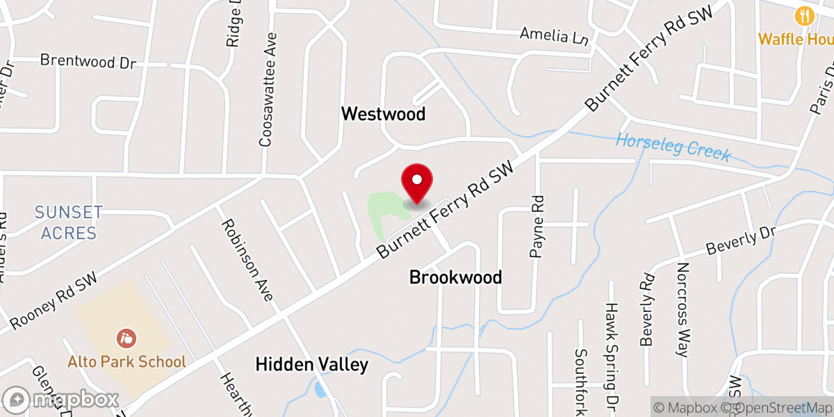 Map showing location of Fellowship Church