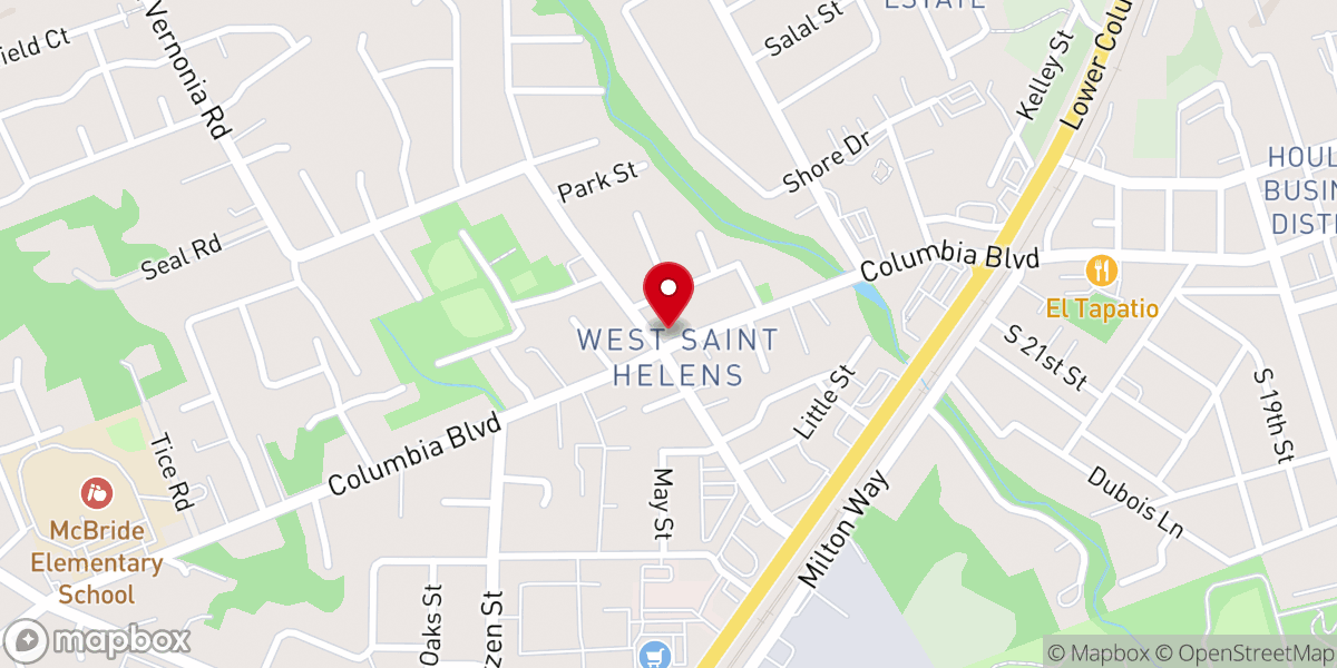 Map showing location of Columbia River Baptist Church