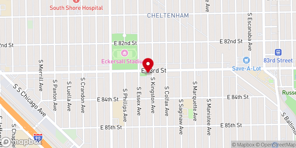 Map showing location of Zion Temple Church of Christ