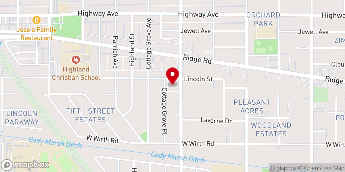 Map showing location of Faith Church-Highland