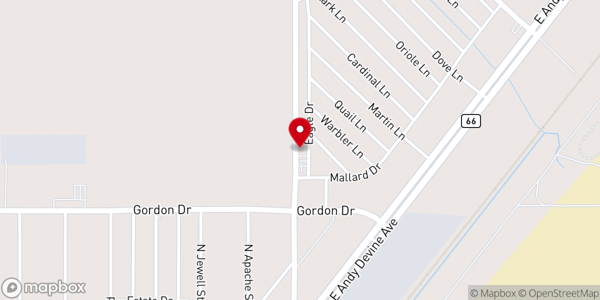 Map showing location of Kingman Family Worship Center