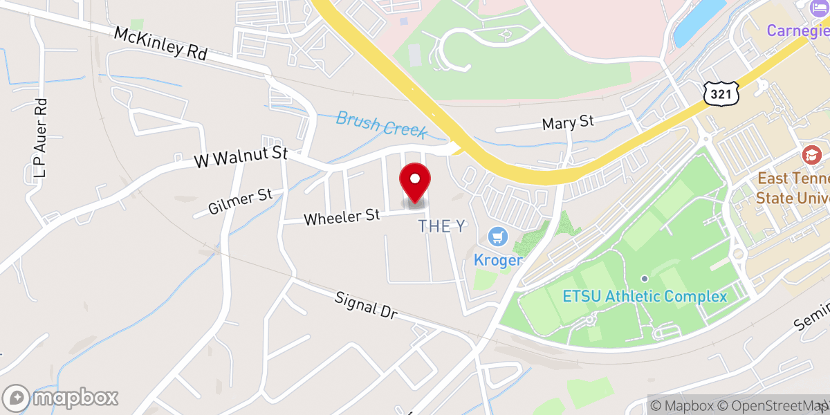 Map showing location of Southside Baptist Church