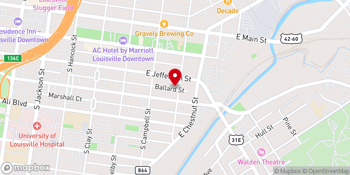 Map showing location of Cable Baptist Church