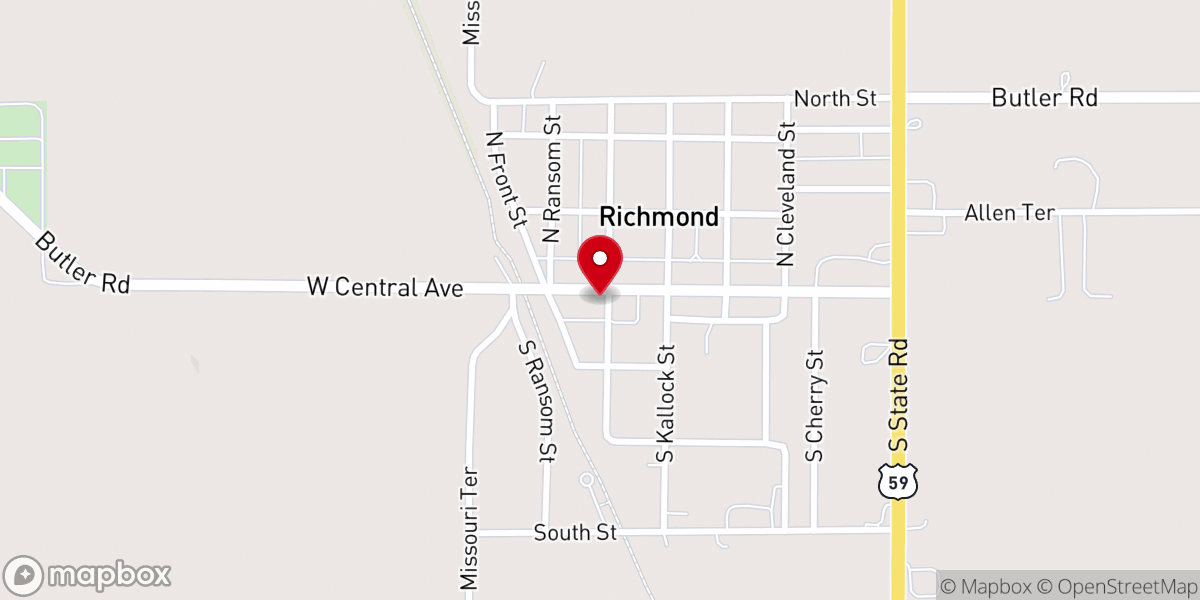 Map showing location of Richmond Community Museum