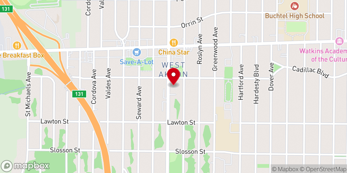 Map showing location of United Baptist Church