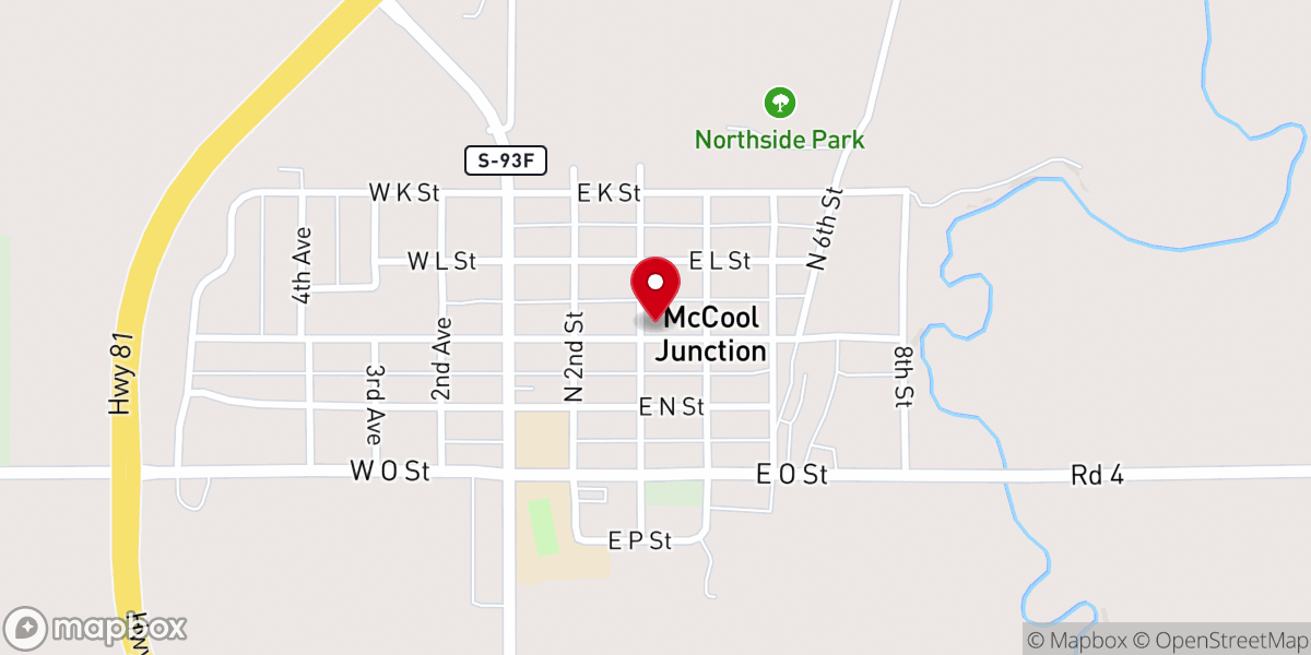 Map showing location of Saint Patrick Catholic Church, McCool Junction