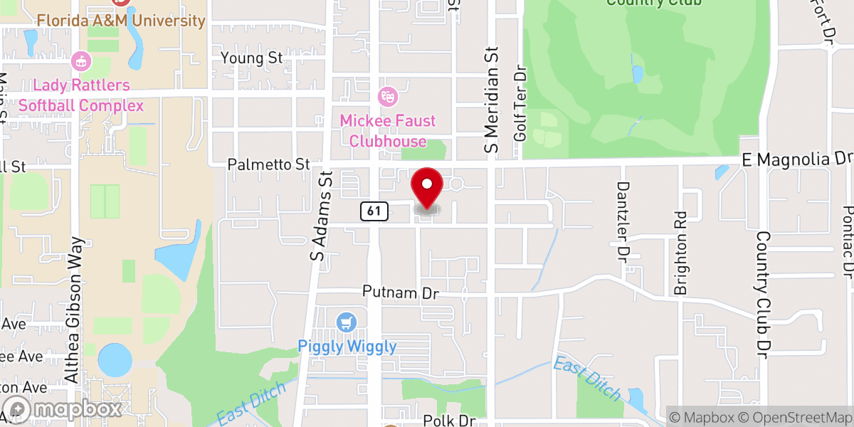 Map showing location of Gethsemane Missionary Baptist Church
