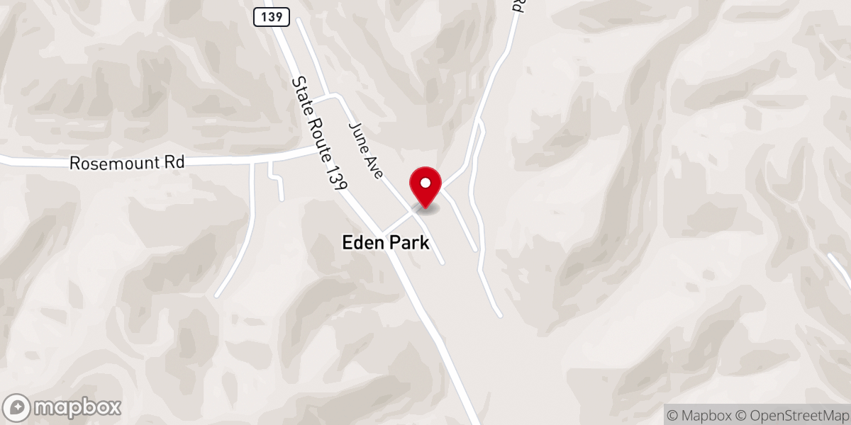 Map showing location of Shawnee Hills Baptist Church