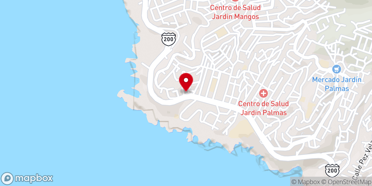 Map showing location of Iglesia Bautista Alfa y Omega