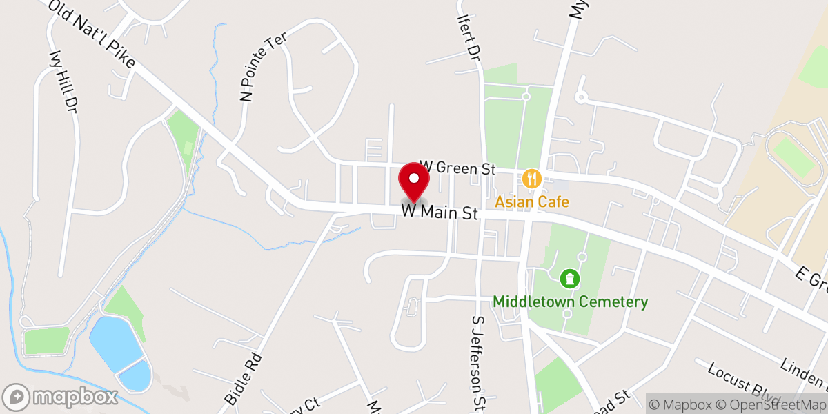 Map showing location of Middletown Food Bank