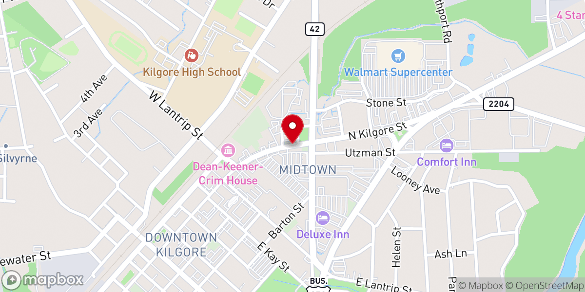 Map showing location of Saints Chaple Cogic Paster Jerry Skinner