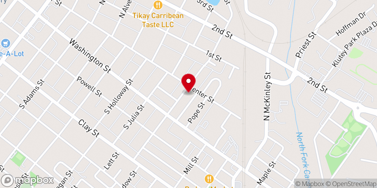 Map showing location of New Hope Pentecostal Church
