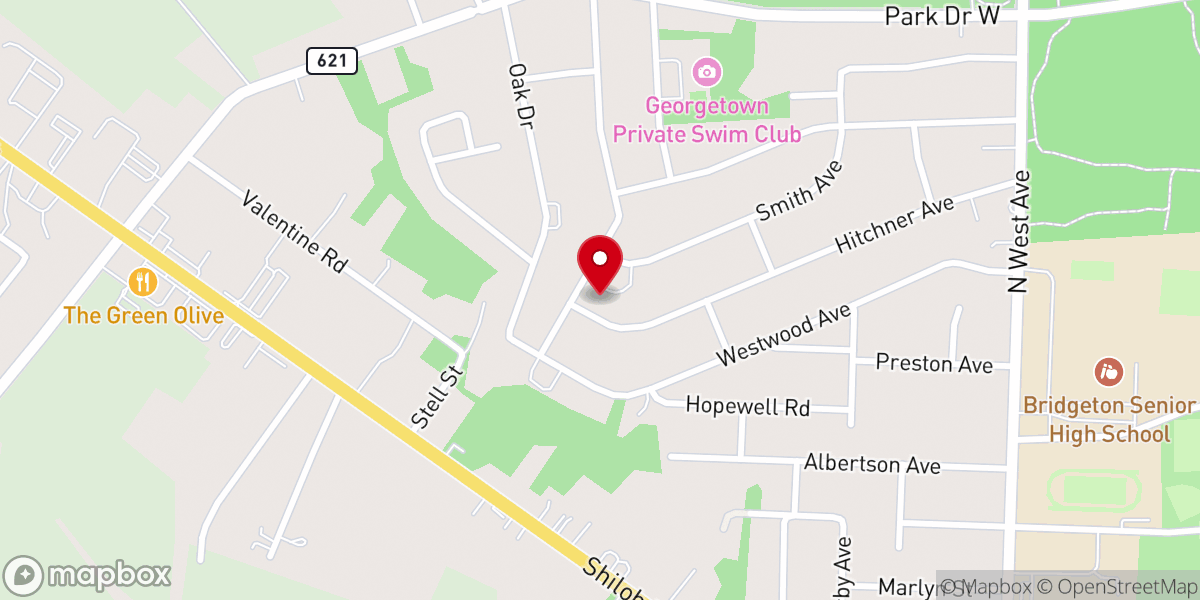 Map showing location of New Hope Presbyterian Church