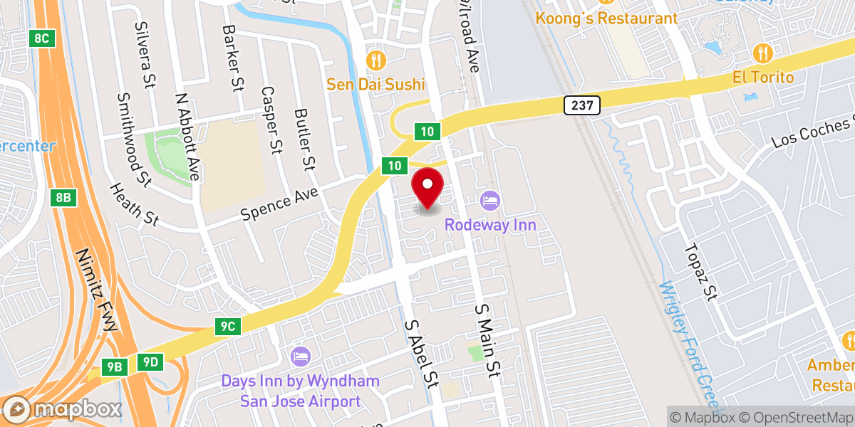 Map showing location of Northside Harvest Baptist Church
