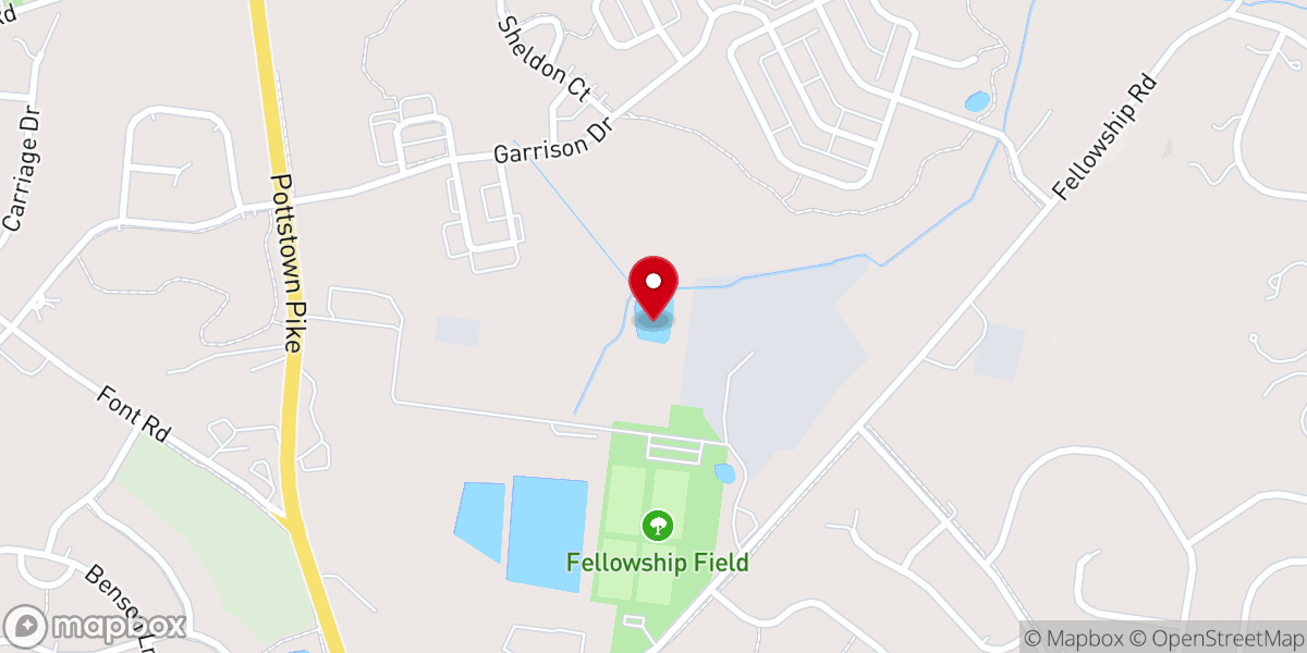 Map showing location of Calvary Chapel Chester Springs