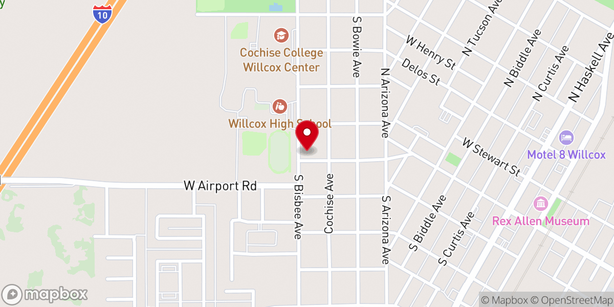 Map showing location of Willcox Seventh-day Adventist Church