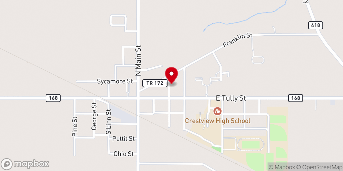 Map showing location of Sugar Ridge Church of God