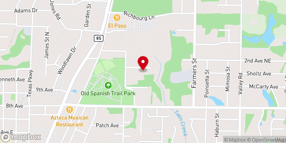 Map showing location of Evelenar Baptist Church