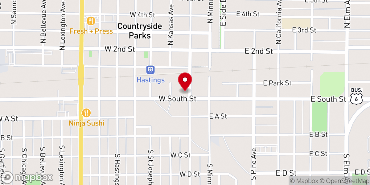 Map showing location of Catholic Social Services Hastings
