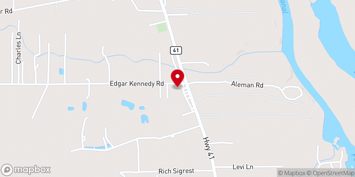 Map showing location of Evans Creek Baptist Church