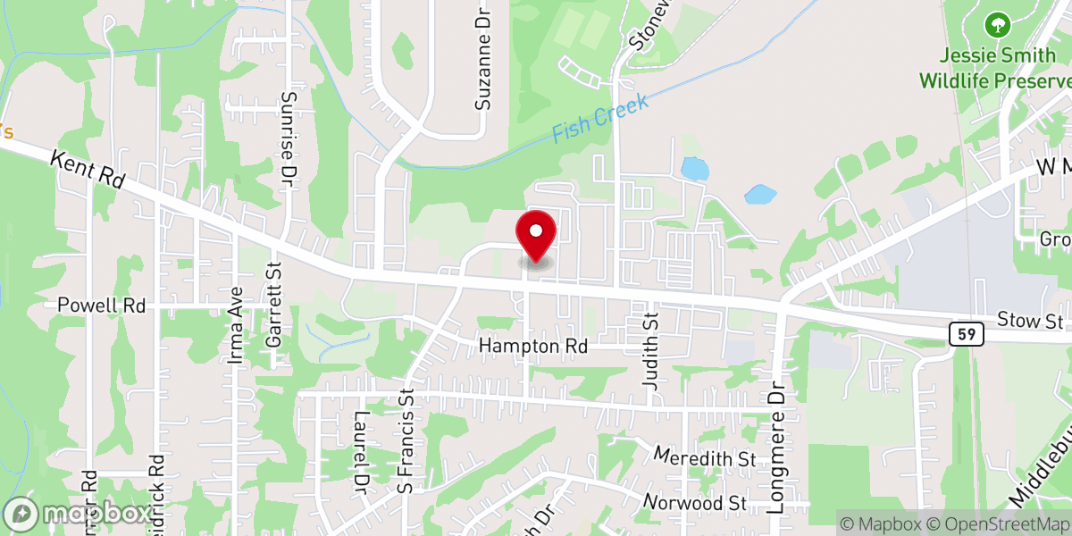 Map showing location of Kent Barbell Club