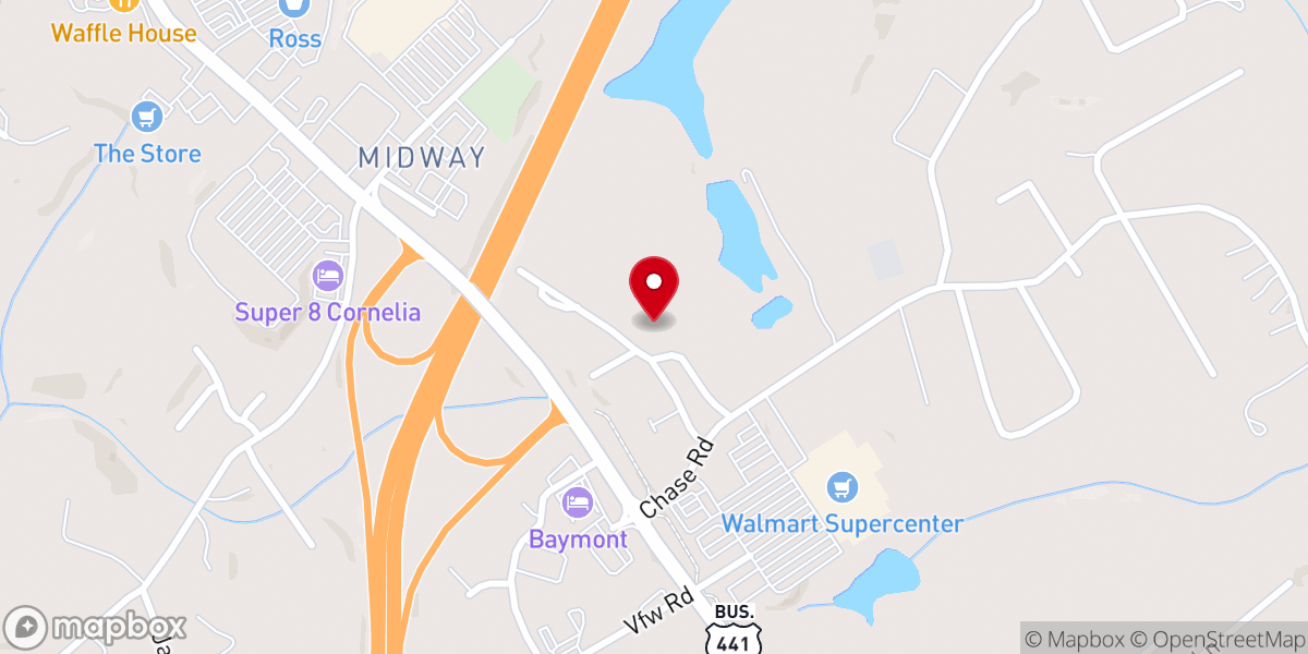 Map showing location of Gethsemane Baptist Church