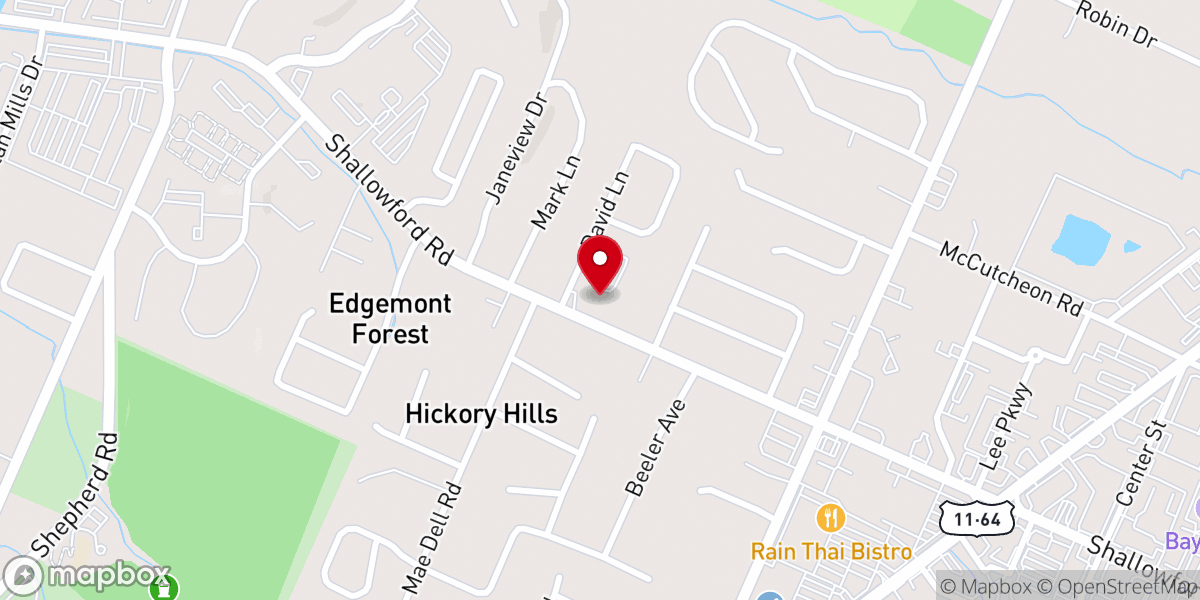 Map showing location of Hickory Valley Christian Church
